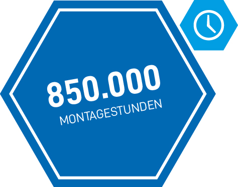 850000 Montagestunden