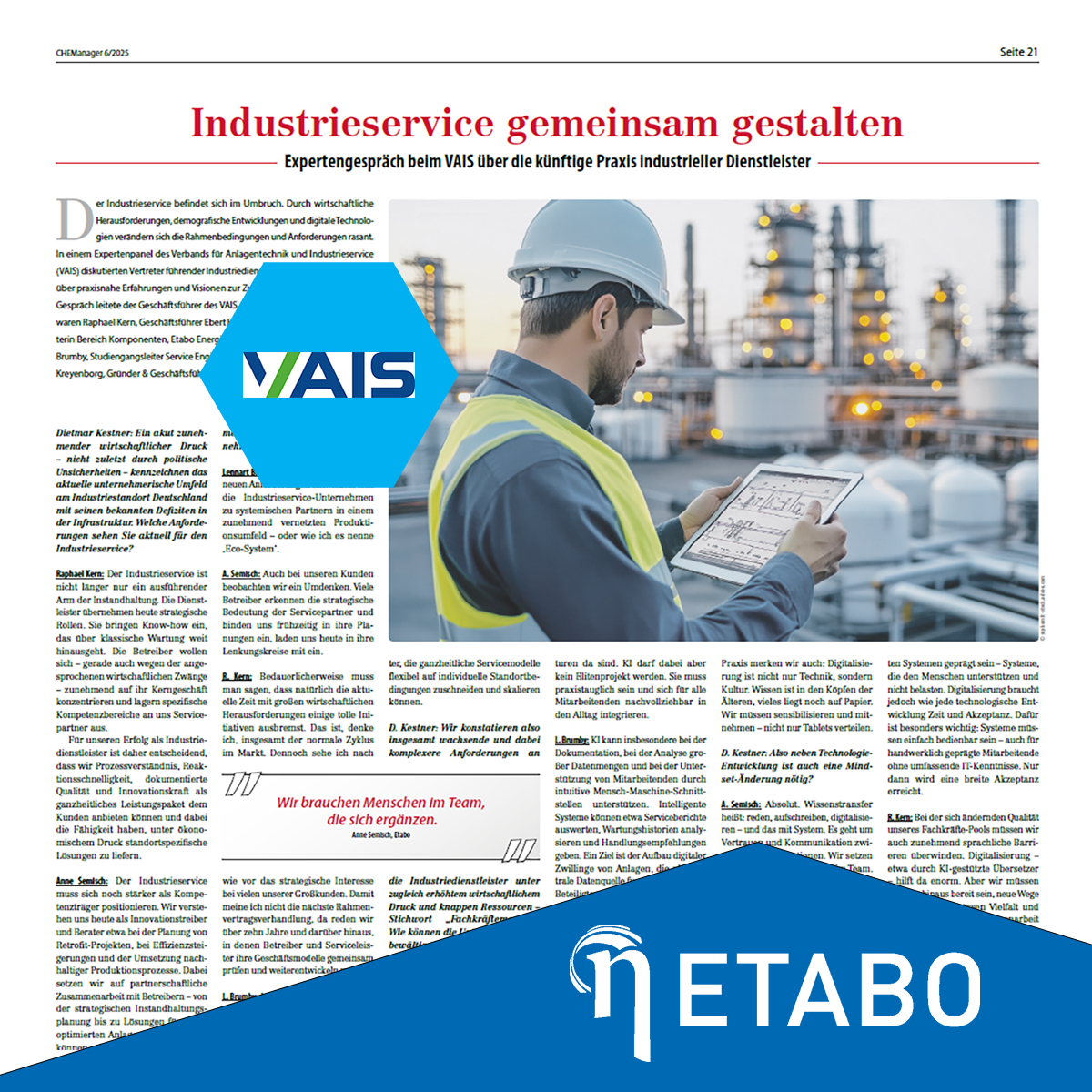 „Industrieservice gemeinsam gestalten“ – aus CHEManager 6/2025